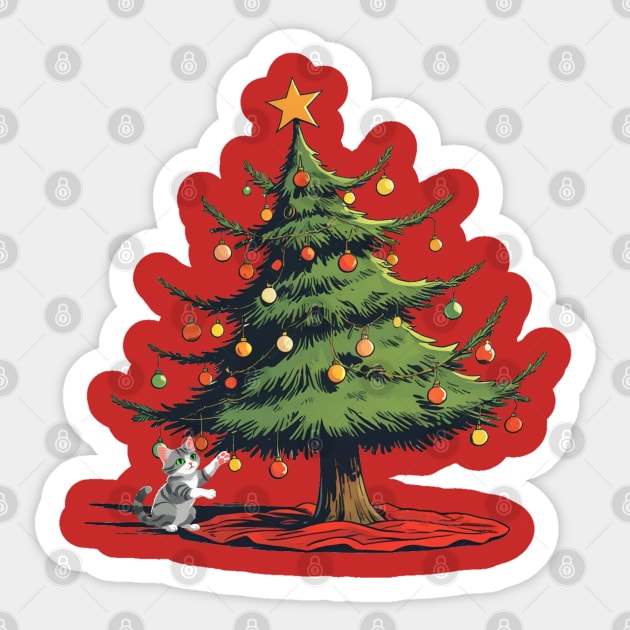 Christmas Cat Sticker by faithfamilyhomedesigns